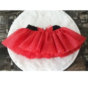 0-3 months red glitter skirt